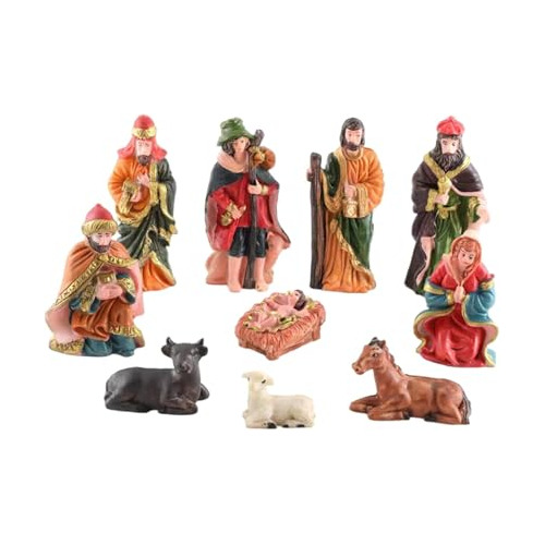 Yajuyi 10 Piezas Figuras De Navidad Juego De Natividad Decor