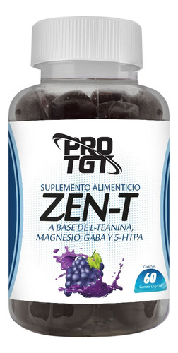 Protgt Zen-t L Teanina Magnesio Gaba 5 Htp 60 Gomitas Sabor Sin Sabor