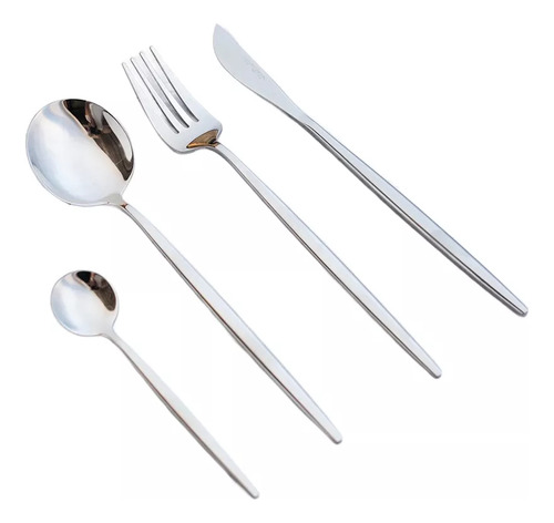 Set 24 Cubiertos Sonic Pack Armado Acero Inoxidable - Volf