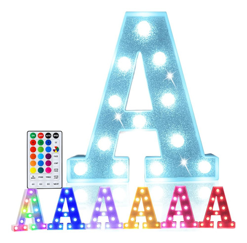 Pooqla Letras De Iluminación Coloridas, Luces De Letras Led 