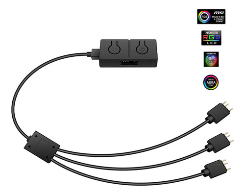 Conversor Rgb 5v Para 12v Hub De Transferência Rgb 3pin Para