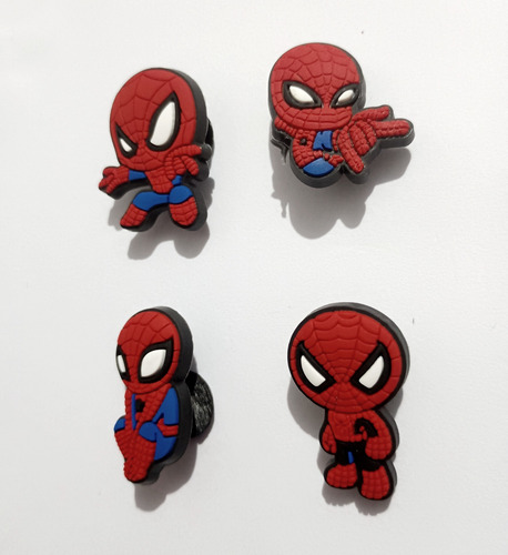 Kit 4 Pin Jibbitz Crocs Homem Aranha Marvel Disney Nerd Geek Amarelo Jibbitz Spider Man Homem Aranha Marvel Disney Nerd Geek Crocs Sapato