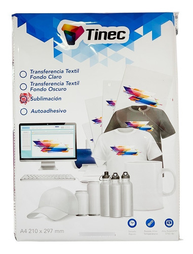 Imagen 1 de 1 de Papel Para Sublimar Sublimación 100 Hojas A4 100 G Tinec