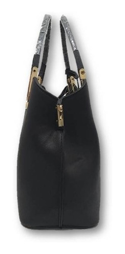 Imagen 3 de 5 de Bolso De Dama Cuadrado Con Correa Negro/beige Ve2mn99