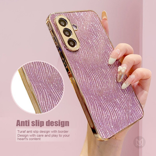 Funda Para Samsung Galaxy A17 A07 A56 A36 A26 A16 A06 A55, Chapada Con Purpurina, Lente De Cámara, Protección A Prueba De Golpes