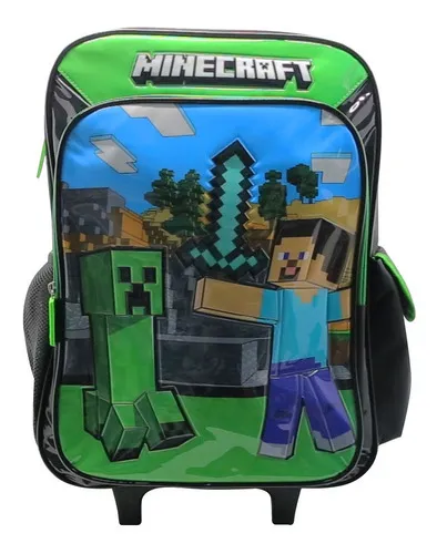 Mochila Escolar Minecraft Greeny Americana Adaptable A Carro - Mochila  Minecraft