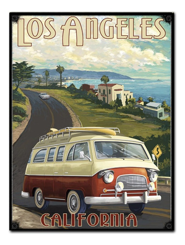 #1118 - Cuadro Vintage 30 X 40 - Los Angeles Vw No Chapa