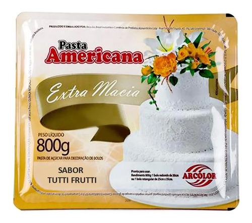 Pasta Americana Sabor Baunilha 800g Arcolor Promoção