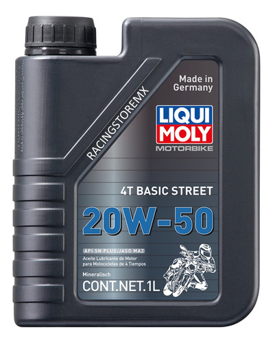 Aceite Liqui Moly Mineral 20w-50 Para Motos De 1 Unidad X 1l