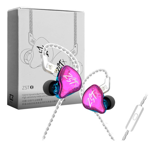 Audífonos In-ear Gamer Con Micro Kz Zst X Purpura