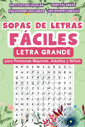 Libro: Sopas De Letras Fáciles Para Personas Mayores, Adulto