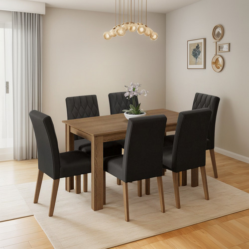 Mesa De Comedor Con Mesa Y 6 Sillas Madesa Allegro Mn 01