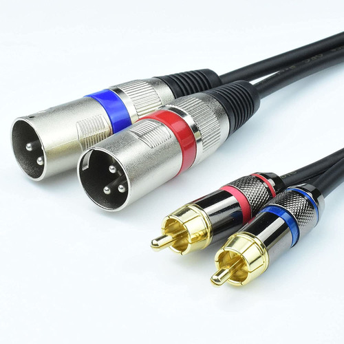 Cable Adaptador 2 Rca Macho A 2 Xlr 3-pin Macho | Negro/1...