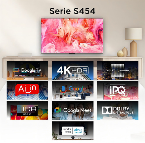 Pantalla Tcl 65s454 65 Pul 4k Uhd Google Tv Tcl