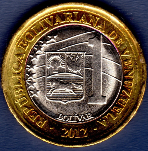 1 Bolívar Del Año 2012 Moneda De Venezuela Simón Bolívar 