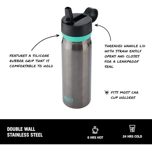 Botella De Acero Inoxidable De Doble Pared De 20 Oz Con Tapa