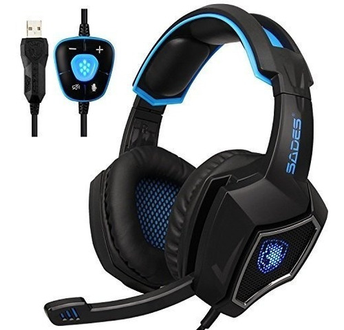 Audifonos Gamer Sades Wolf 7.1 Surround Sound Over Ear