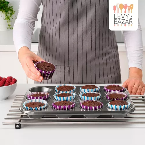 Molde Antiadherente Teflon Muffins X12 Cupcakes Horno