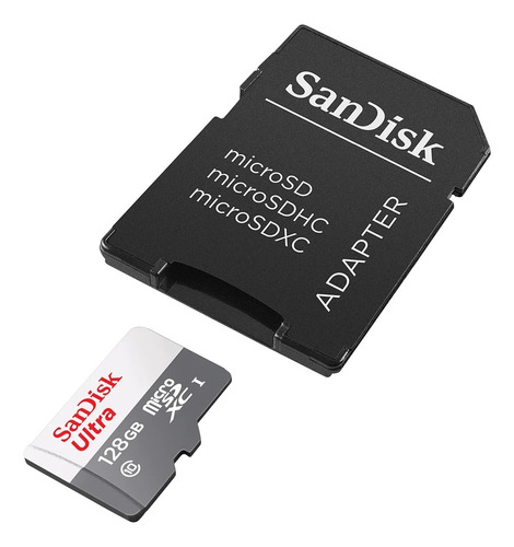 Cartão De Memória Sandisk Ultra Com Adaptador 128gb Micro Sd