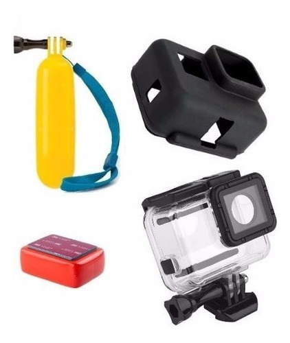Kit Gopro Caixa Estanque Flutuante Hero 5 6 7black Capa Boia