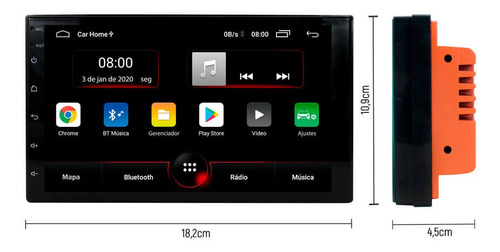 Imagem 3 de 12 de Multimídia Universal Twincan 7 Android 10 + Bt + Com Voz