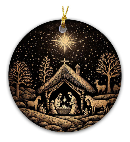 Adornos De Navidad: Natividad María, José Y Niño Jesús