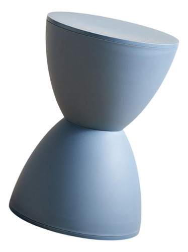 Pequeño Taburete De Pie Redondo Calzado Otomano Azul Gris