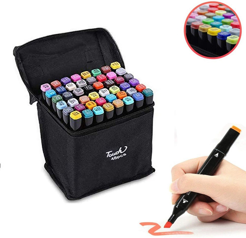 Kit De Marcadores De 48 Colores Y 7 Estilos