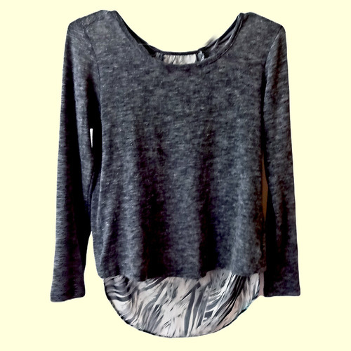 Blusa Gris Con Transparencia Sahara