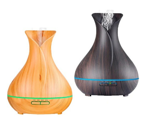 Humidificador Difusor De Aroma Petalo Con Luz  Tipo Madera