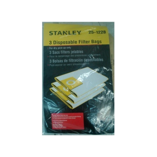 Bolsas 3 Aspiradora Stanley 251228 De Filtro En Seco