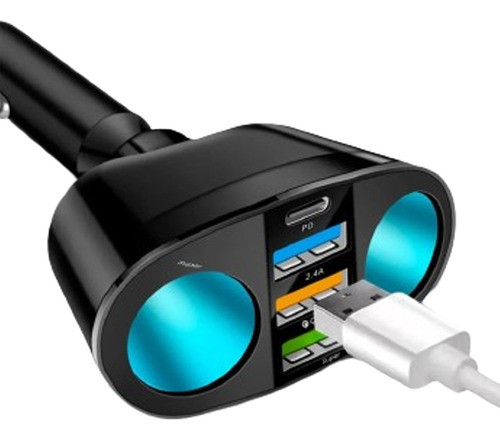 Cargador Inteligente Dual Para Auto 66w Pd 2usb + Qc3.0