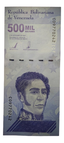 Billete 500000 Bolivares Venezuela 2020 Pick 113 Unc Bolivar