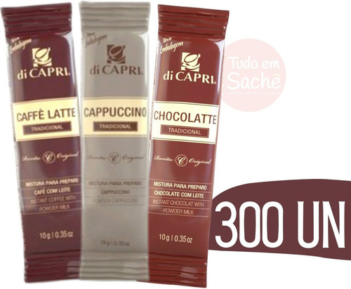 Chocolate + Cappuccino + Café Com Leite Sache Em Pó - 300 Un