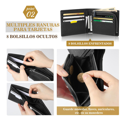 Carteras Para Caballero Piel Cartera Hombre Con Monedero 18