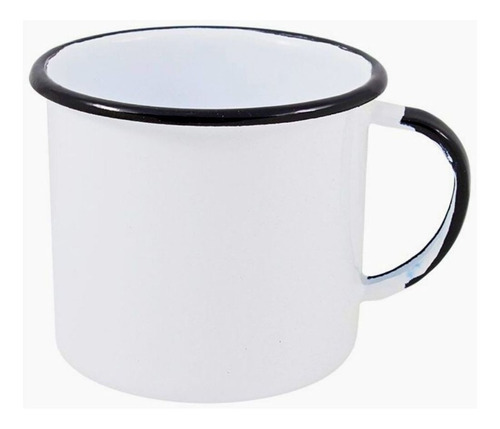 Caneca Antiga Café E Chá Esmaltada Ferro Ágata 70ml Ewel 4,5 Cor Branco