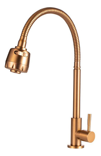 Torneira De Cozinha Inox Jaguaribe Pingoo.casa Dourado Rose Acabamento Escovado Cor Dourado-escuro