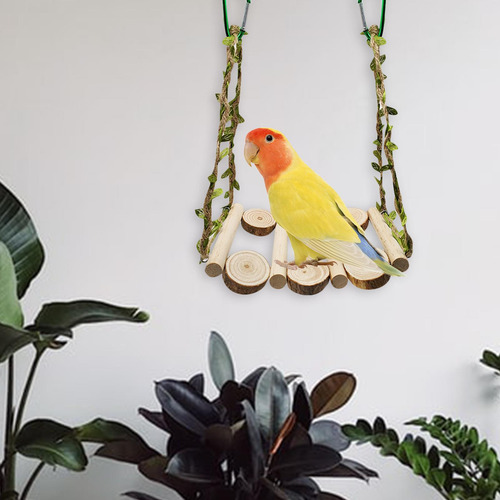 Columpio De Madera Para Loros, Juguetes Para Masticar Ramas