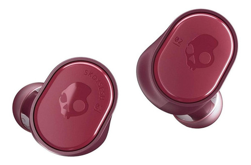 Fone de ouvido in-ear sem fio Skullcandy Sesh True Wireless Earbuds vermelho-escuro com luz LED