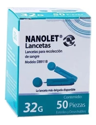 Lancetas Para Recolección De Sangre Nanolet Db911b 50 Piezas