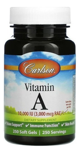 Carlson Labs Vitamina A, 10,000 Ui 250 Softcaps Sabor N/a