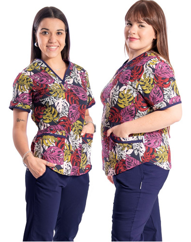 Ambo Médico Spandex Elastizado Estampado Mujer - Presente!