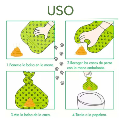 18 Rollos De Bolsas Sanitarias Para Recoger Heces Popo Perro Color Verde