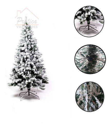 Arvore De Natal Decorada Nevada 230 Galhos Metros Haste | Parcelamento sem juros Arvore De Natal Decorada Nevada 230 Galhos Metros Haste | Parcelamento sem juros