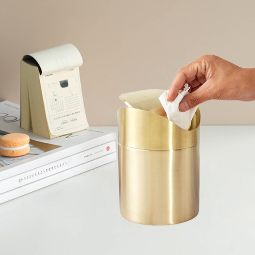 Qw1 Lixeira De Mesa Mini Lixeira De Mesa Aço Inoxidável Mini