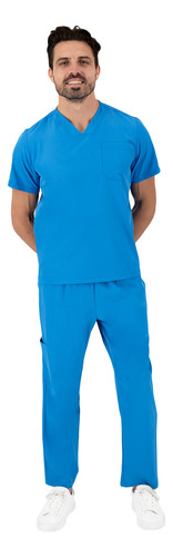 Pijama Quirúrgica Hombre Pantalón Recto Antifluido Royalblue Azul Marino G