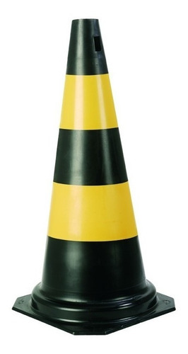 Cone Pvc 75cm Preto/amarelo Epi