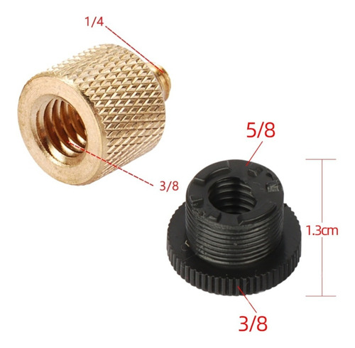 Imagen 2 de 10 de Kit Tornillos Adaptador 1/4 A 3/8 Y 5/8 A 3/8 - Trípode Braz