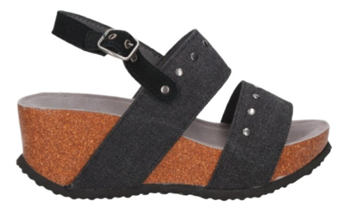 Sandalia Mujer Bruno Rossi Plataforma Bg112 Negro