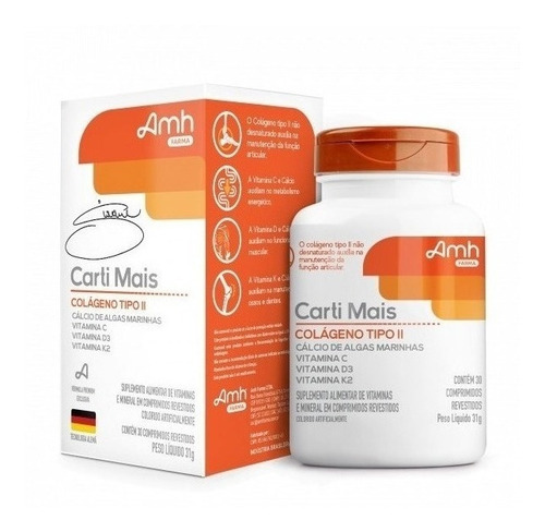 Carti Mais ® Colágeno Tipo 2 + Cálcio + Vitaminas Farma Amh